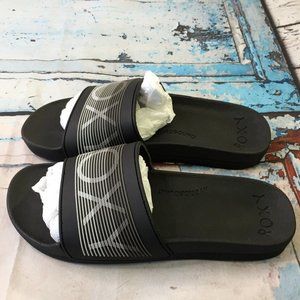 Roxy Slide Sport Sandal Slippy LX Black Women's Size 9